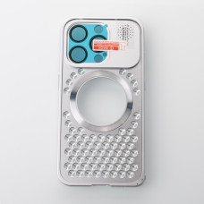 Металевий чохол MagSafe AROMA PERFORATED METAL для телефону iPhone 15 Pro срібний