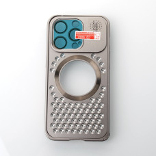 Металевий чохол MagSafe AROMA PERFORATED METAL для телефону iPhone 14 Pro золотий