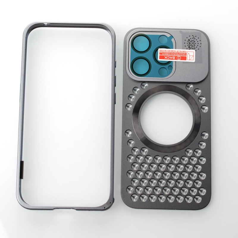 Металевий чохол MagSafe AROMA PERFORATED METAL для телефону iPhone 14 Pro сірий