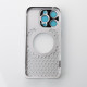 Металевий чохол MagSafe AROMA PERFORATED METAL для телефону iPhone 15 Pro Max срібний