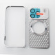 Металевий чохол MagSafe AROMA PERFORATED METAL для телефону iPhone 15 Pro Max срібний