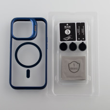 Силіконовий чохол MagSafe CAMERA GLASS PROTECTION для телефону iPhone 14 Pro Max темно-синій