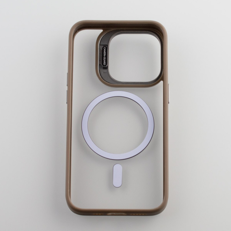 Силіконовий чохол MagSafe CAMERA GLASS PROTECTION для телефону iPhone 14 Pro сірий