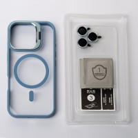 Силіконовий чохол MagSafe CAMERA GLASS PROTECTION для телефону iPhone 16 блакитний