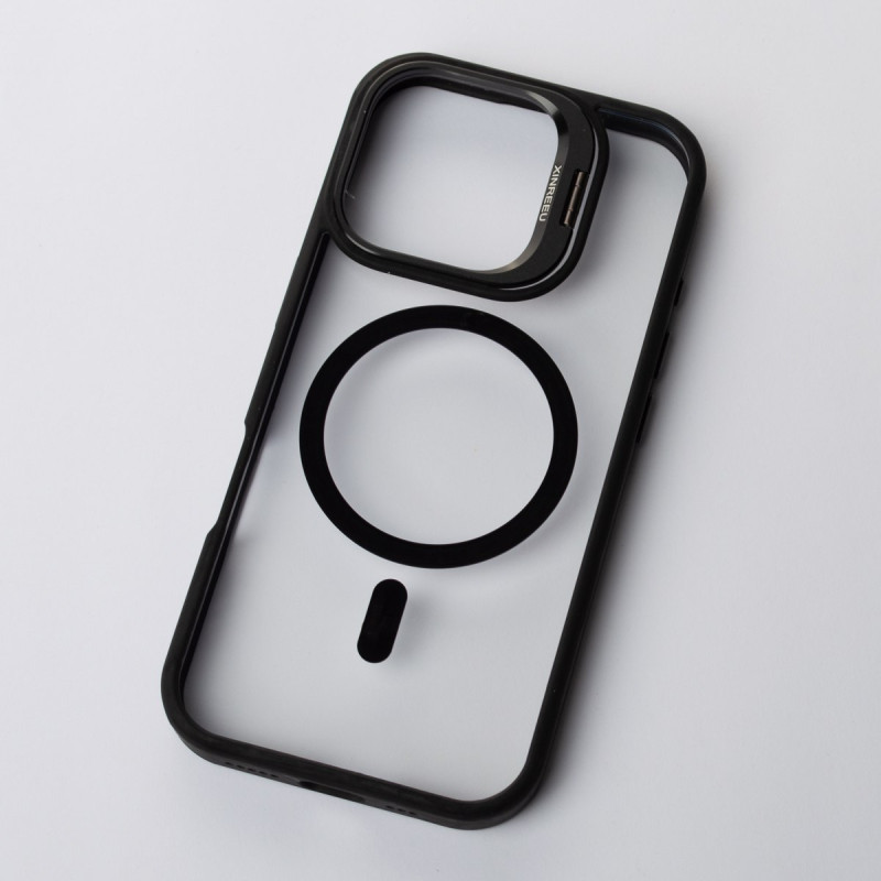 Силіконовий чохол MagSafe CAMERA GLASS PROTECTION для телефону iPhone 16 Pro Max чорний