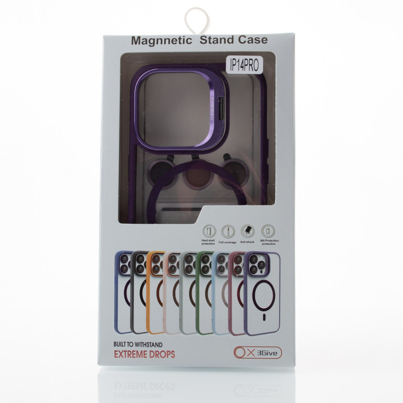 Силіконовий чохол MagSafe CAMERA GLASS PROTECTION для телефону iPhone 14 Pro темно-фіолетовий