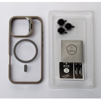 Силіконовий чохол MagSafe CAMERA GLASS PROTECTION для телефону iPhone 16 сірий