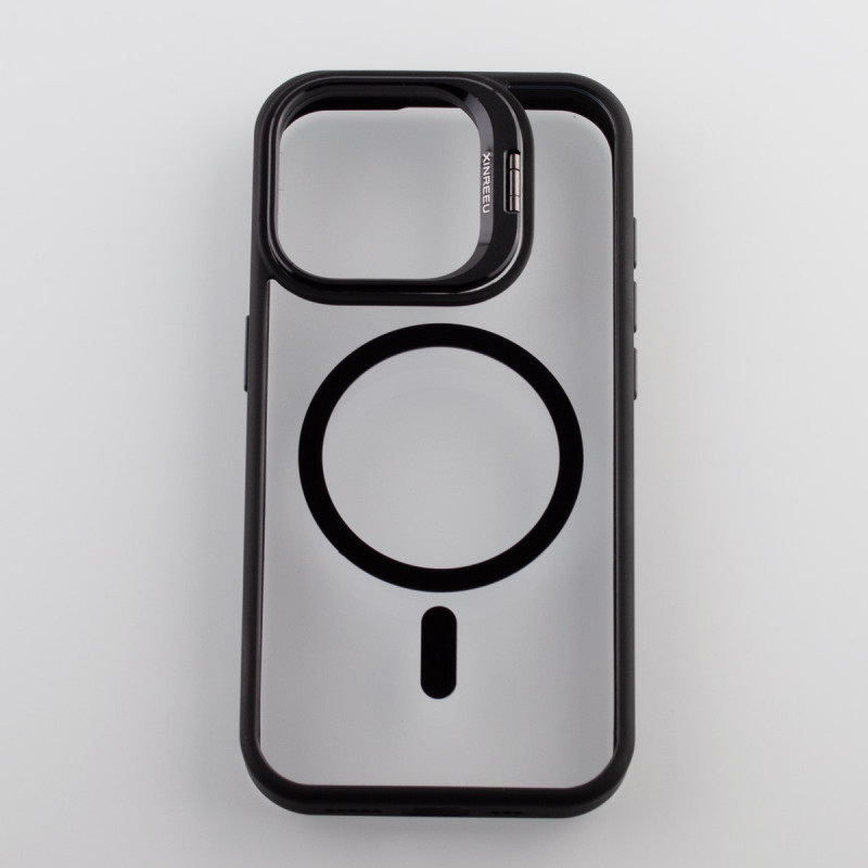 Силіконовий чохол MagSafe CAMERA GLASS PROTECTION для телефону iPhone 15 Pro чорний