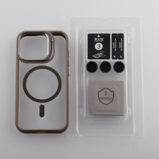 Силіконовий чохол MagSafe CAMERA GLASS PROTECTION для телефону iPhone 15 Pro Max сірий