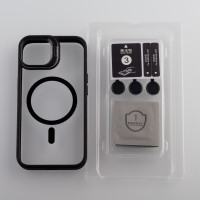 Силіконовий чохол MagSafe CAMERA GLASS PROTECTION для телефону iPhone 14 чорний