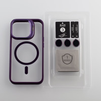 Силіконовий чохол MagSafe CAMERA GLASS PROTECTION для телефону iPhone 14 Pro Max темно-фіолетовий