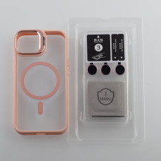 Силіконовий чохол MagSafe CAMERA GLASS PROTECTION для телефону iPhone 11 рожевий