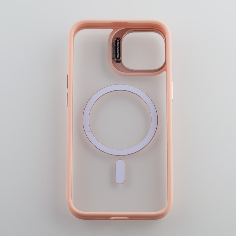 Силіконовий чохол MagSafe CAMERA GLASS PROTECTION для телефону iPhone 11 рожевий