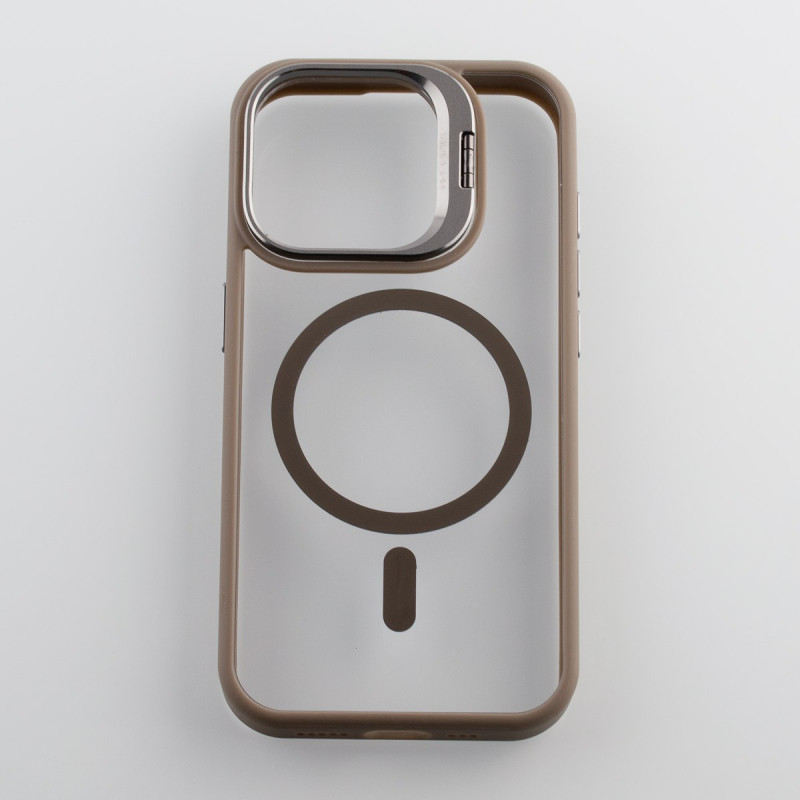 Силіконовий чохол MagSafe CAMERA GLASS PROTECTION для телефону iPhone 15 Pro сірий