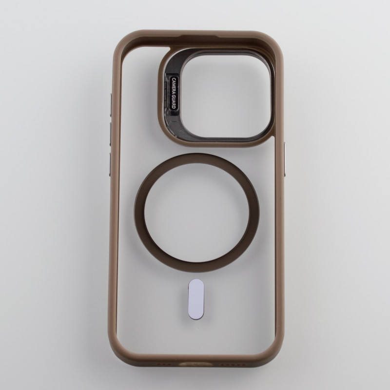 Силіконовий чохол MagSafe CAMERA GLASS PROTECTION для телефону iPhone 15 Pro сірий