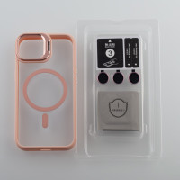 Силіконовий чохол MagSafe CAMERA GLASS PROTECTION для телефону iPhone 14 рожевий