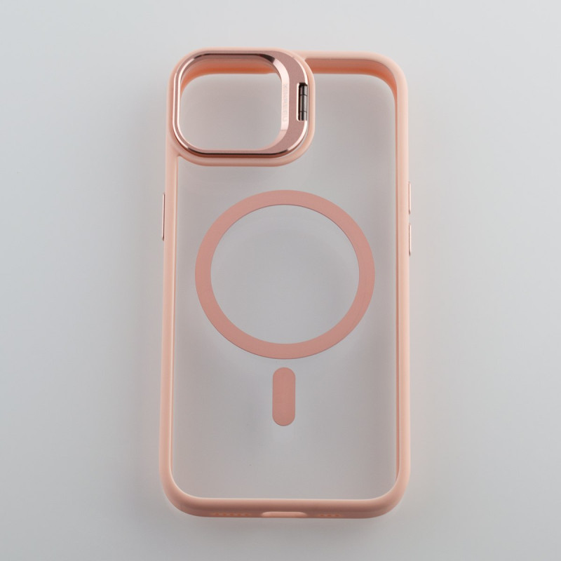 Силіконовий чохол MagSafe CAMERA GLASS PROTECTION для телефону iPhone 14 рожевий