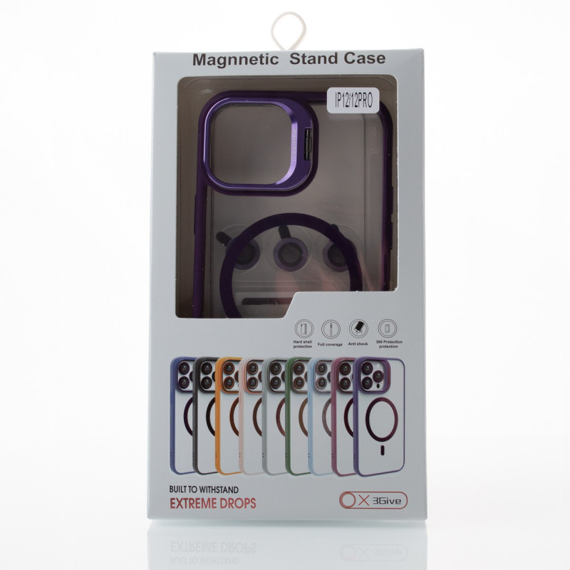 Силіконовий чохол MagSafe CAMERA GLASS PROTECTION для телефону iPhone 12 / iPhone 12 Pro темно-фіолетовий