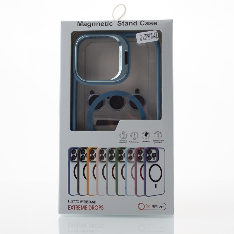 Силіконовий чохол MagSafe CAMERA GLASS PROTECTION для телефону iPhone 13 Pro Max темно-синій