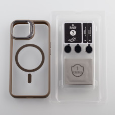 Силіконовий чохол MagSafe CAMERA GLASS PROTECTION для телефону iPhone 14 сірий