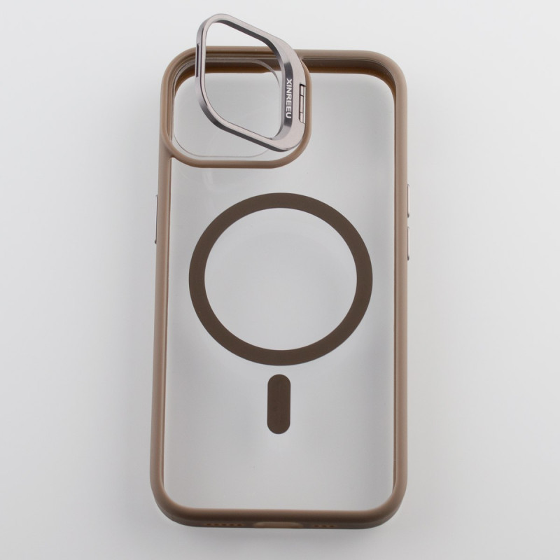 Силіконовий чохол MagSafe CAMERA GLASS PROTECTION для телефону iPhone 14 сірий