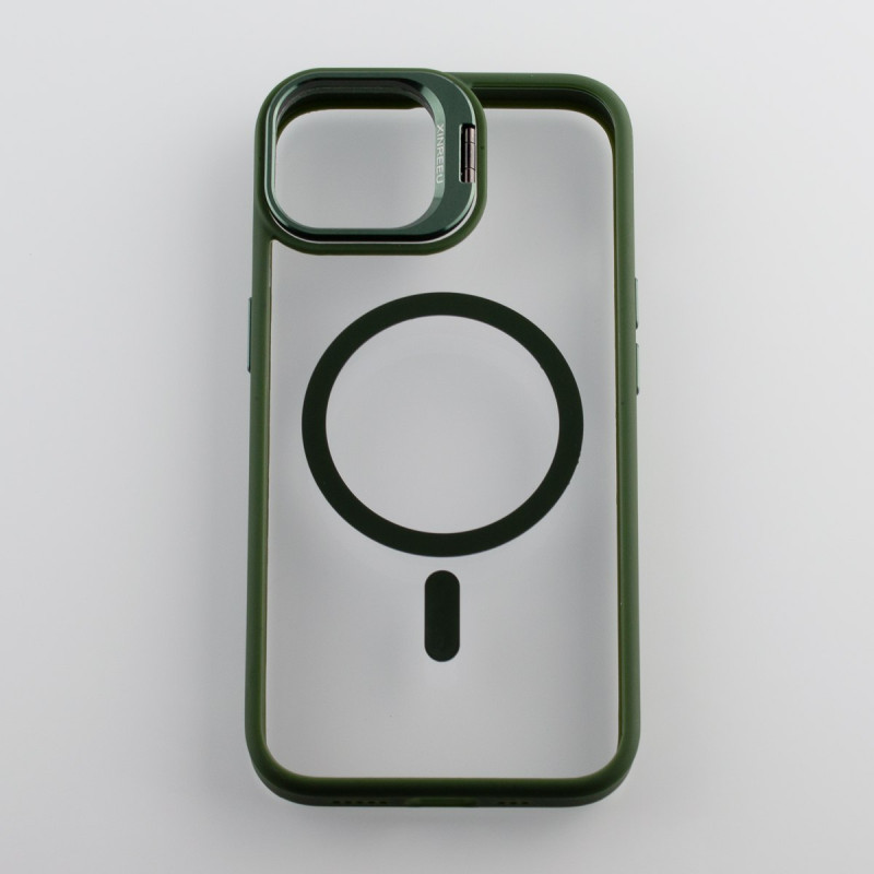 Силіконовий чохол MagSafe CAMERA GLASS PROTECTION для телефону iPhone 11 Pro темно-зелений