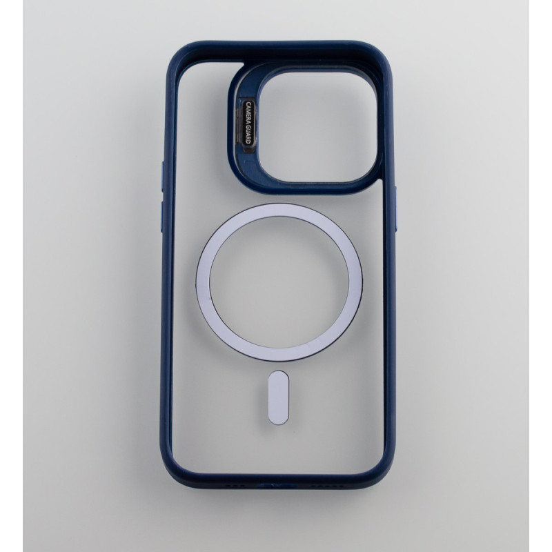 Силіконовий чохол MagSafe CAMERA GLASS PROTECTION для телефону iPhone 13 Pro Max темно-синій