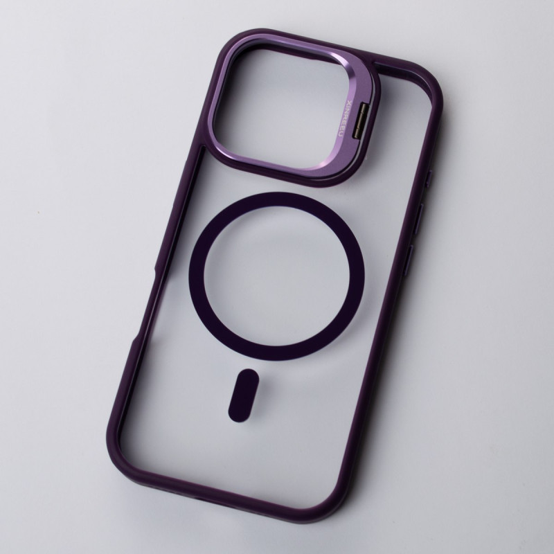 Силіконовий чохол MagSafe CAMERA GLASS PROTECTION для телефону iPhone 16 Pro Max темно-фіолетовий