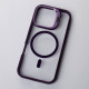 Силіконовий чохол MagSafe CAMERA GLASS PROTECTION для телефону iPhone 16 Pro Max темно-фіолетовий