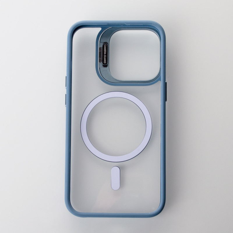 Силіконовий чохол MagSafe CAMERA GLASS PROTECTION для телефону iPhone 13 Pro Max синій