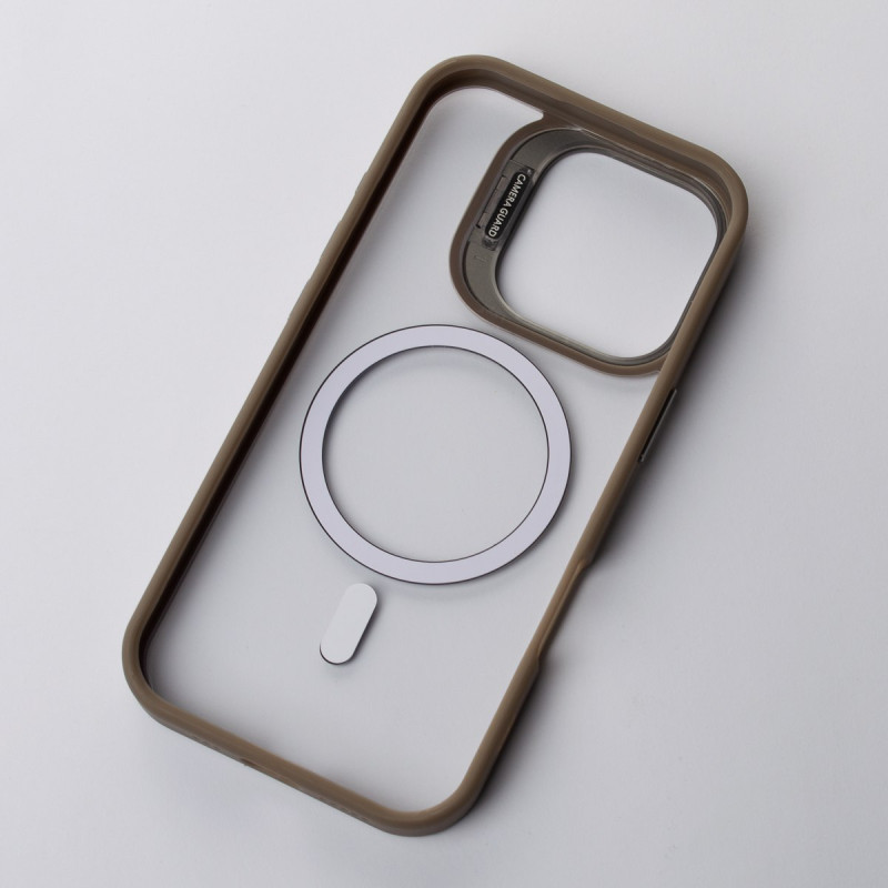 Силіконовий чохол MagSafe CAMERA GLASS PROTECTION для телефону iPhone 16 Pro Max сірий