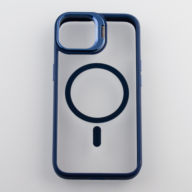 Силіконовий чохол MagSafe CAMERA GLASS PROTECTION для телефону iPhone 14 темно-синій