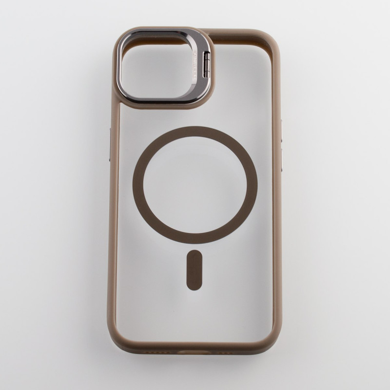 Силіконовий чохол MagSafe CAMERA GLASS PROTECTION для телефону iPhone 15 сірий