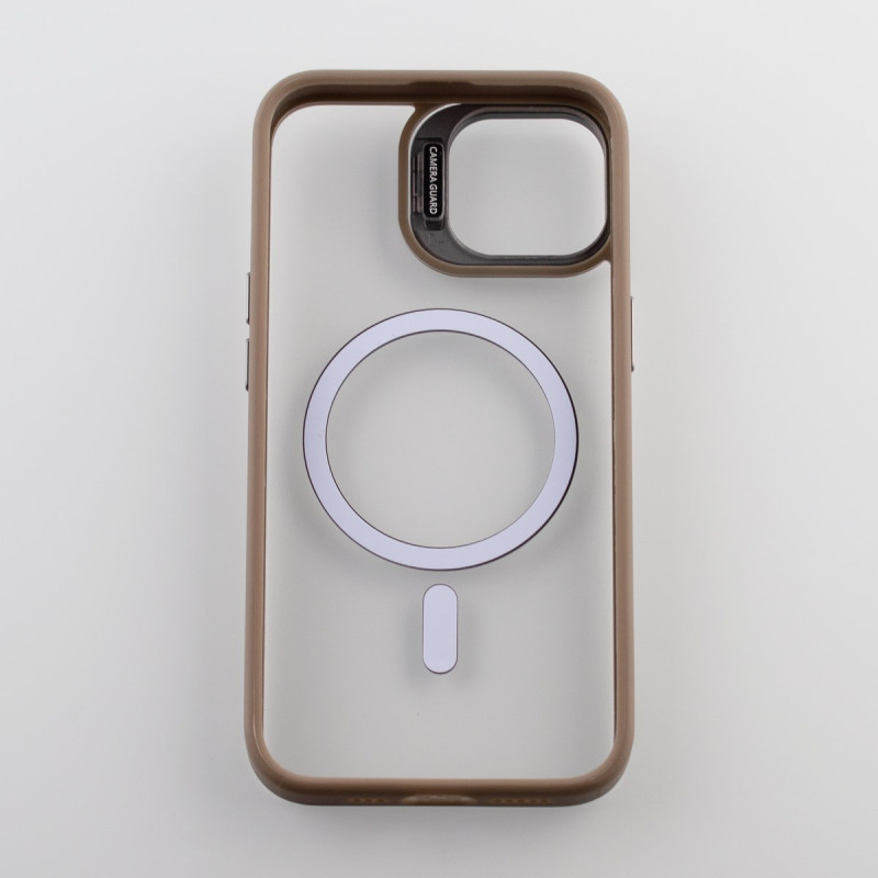Силіконовий чохол MagSafe CAMERA GLASS PROTECTION для телефону iPhone 15 сірий