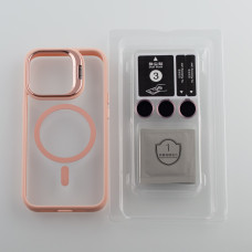 Силіконовий чохол MagSafe CAMERA GLASS PROTECTION для телефону iPhone 14 Pro рожевий