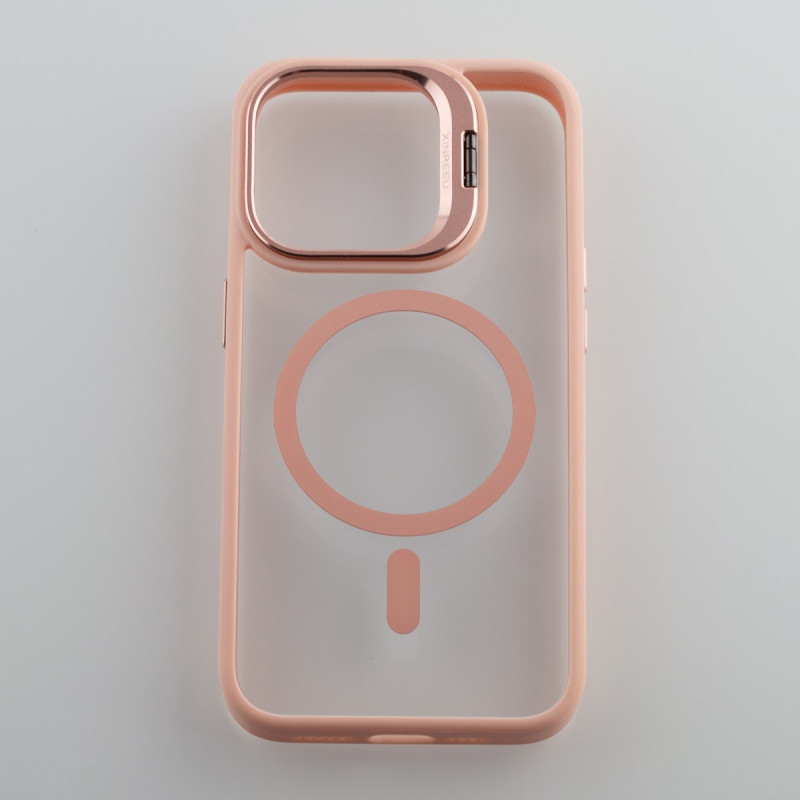 Силіконовий чохол MagSafe CAMERA GLASS PROTECTION для телефону iPhone 14 Pro рожевий