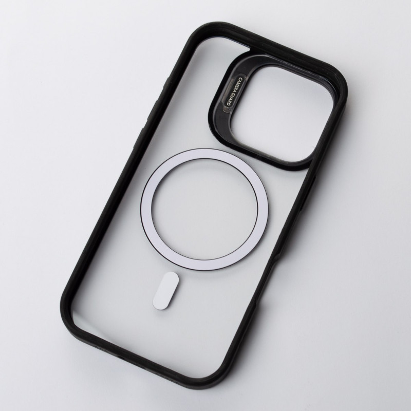 Силіконовий чохол MagSafe CAMERA GLASS PROTECTION для телефону iPhone 16 чорний
