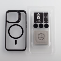 Силіконовий чохол MagSafe CAMERA GLASS PROTECTION для телефону iPhone 13 Pro чорний
