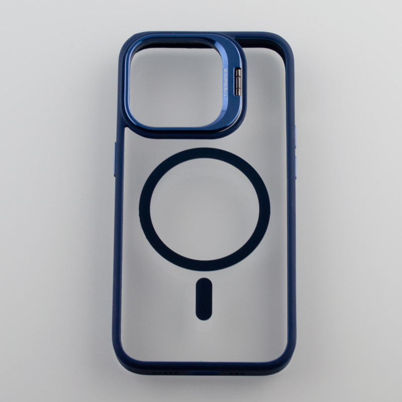 Силіконовий чохол MagSafe CAMERA GLASS PROTECTION для телефону iPhone 14 Pro темно-синій