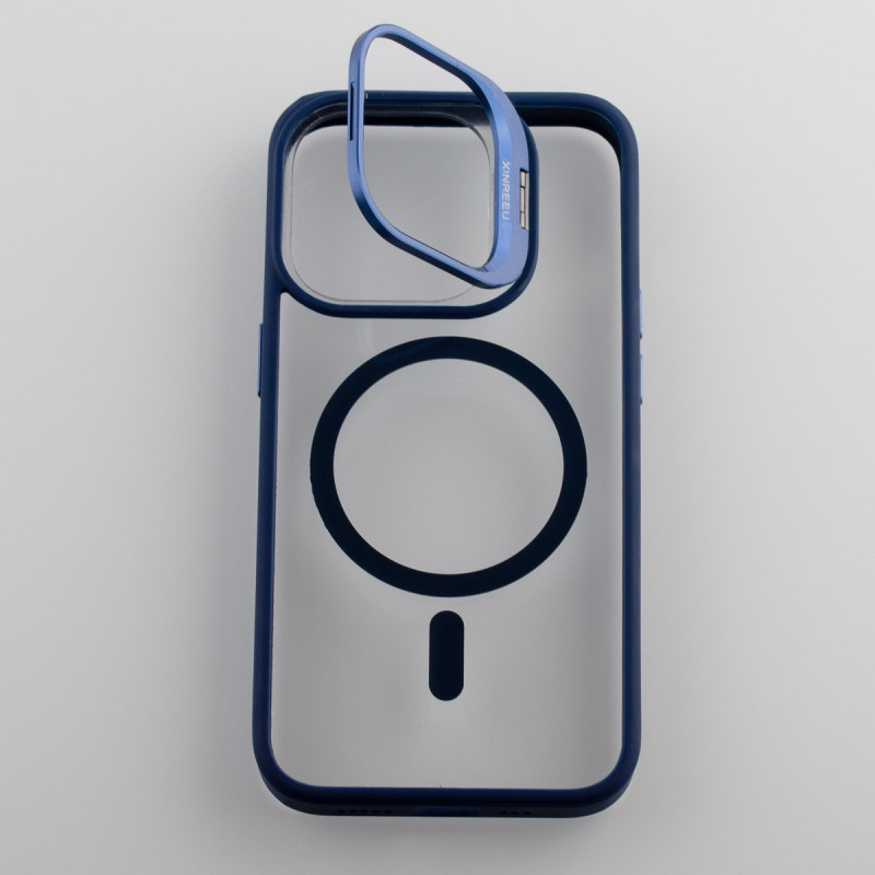 Силіконовий чохол MagSafe CAMERA GLASS PROTECTION для телефону iPhone 14 Pro темно-синій