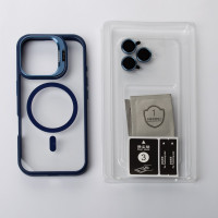 Силіконовий чохол MagSafe CAMERA GLASS PROTECTION для телефону iPhone 16 Pro темно-синій