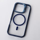 Силіконовий чохол MagSafe CAMERA GLASS PROTECTION для телефону iPhone 16 Pro темно-синій