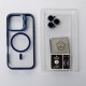 Силіконовий чохол MagSafe CAMERA GLASS PROTECTION для телефону iPhone 16 Pro Max темно-синій
