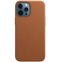Уценка Кожаный чехол Leather Case (AAA) with MagSafe and Animation для Apple iPhone 12 Pro/12 (6.1")