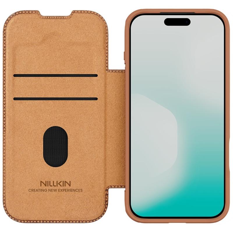 Кожаный чехол-книжка Nillkin Qin Pro Camshield для Apple iPhone 17 Pro (6.3")
