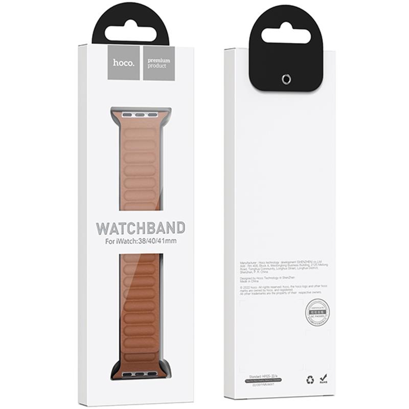 Ремешок Hoco WA23 Original series leather chain magnetic strap для Apple watch 42(ser.1-3)/44/45/49m