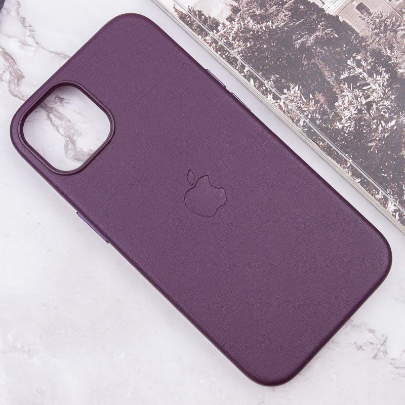 Кожаный чехол Leather Case (AAA) with MagSafe and Animation для Apple iPhone 13 (6.1")