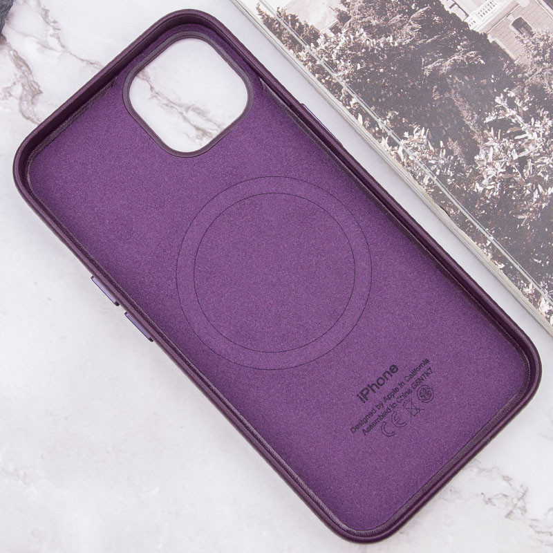 Кожаный чехол Leather Case (AAA) with MagSafe and Animation для Apple iPhone 13 (6.1")