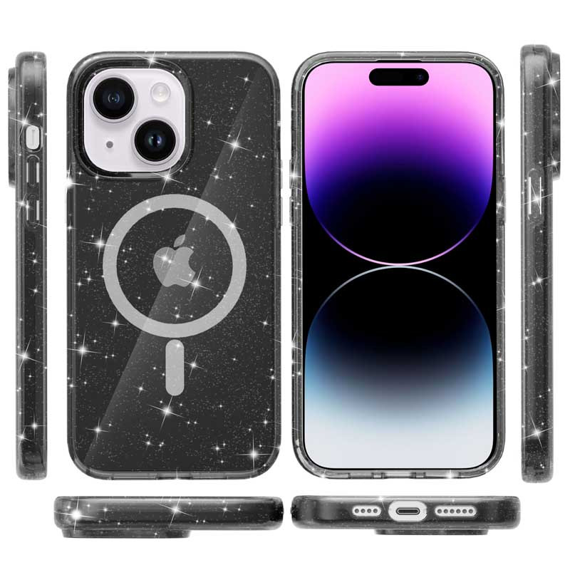 Чехол TPU Galaxy Sparkle (MagFit) для Apple iPhone 15 (6.1")
