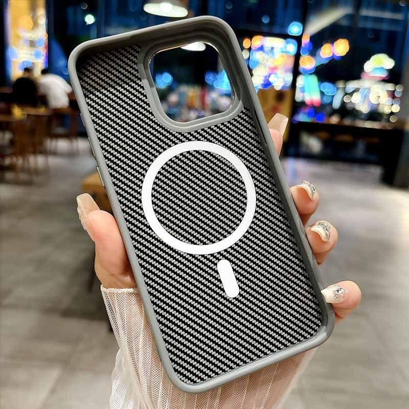 Чехол TPU+PC Carbon with MagSafe для Apple iPhone 14 Pro Max (6.7")